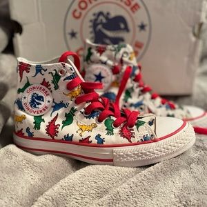 Converse Dinosaur high tops.